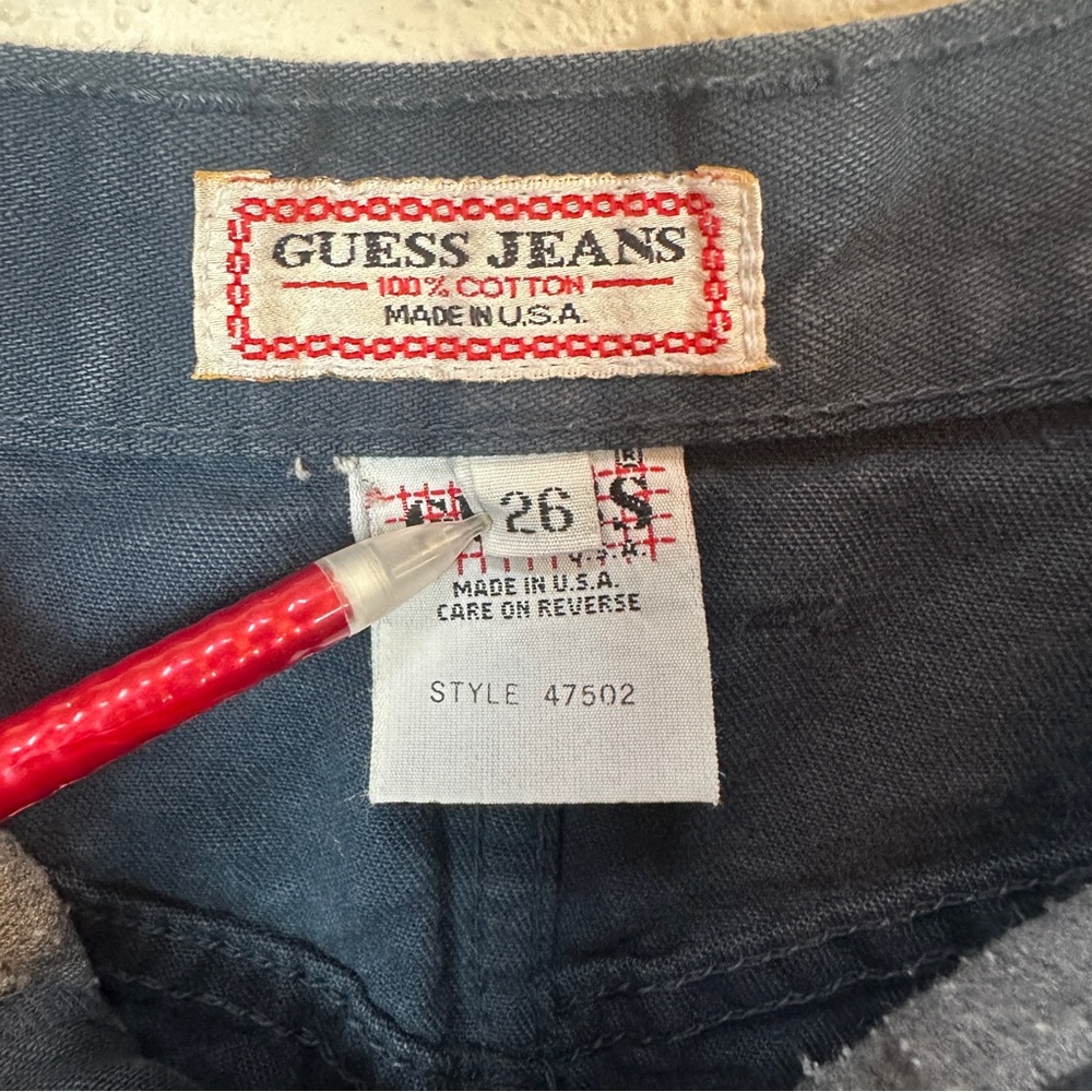 Vintage Guess Jeans 80s Blue Jean Denim Mini Skirt Women's Sz 26 USA MADE - Picture 3 of 5